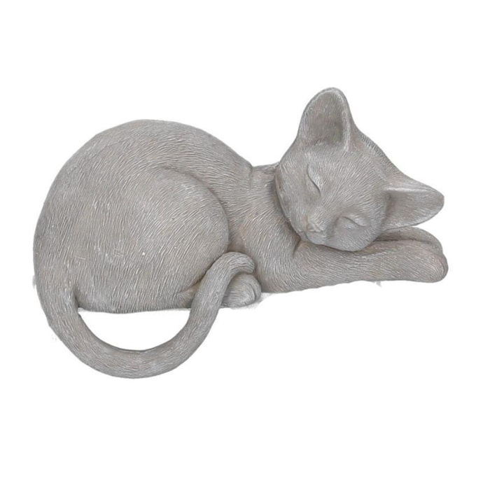 Gatto in resina grigio cm19x11,5h14,5