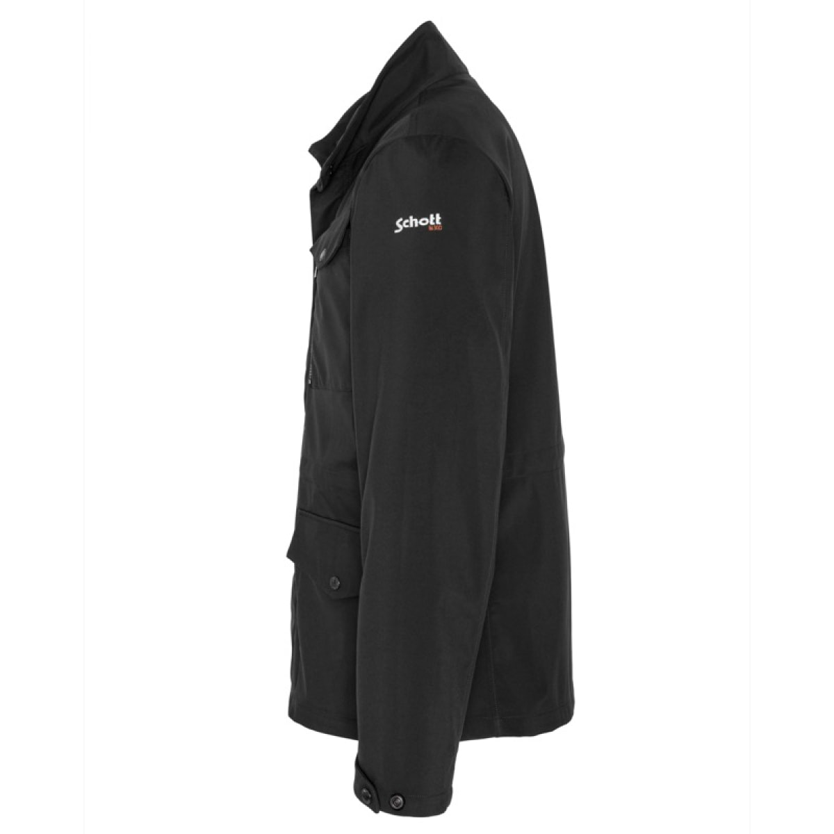 KONNOR FIELD JACKET IN SOFTSHELL WITH  SCHOTT NYC EMBROIDERY ON SLEEVE 100% POLYESTER Nero