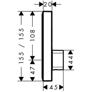Set de finition pour mitigeur mécanique ShowerSelect encastré avec 2 sorties
