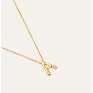 Collar Personalizado Letter Brillante Baño Oro