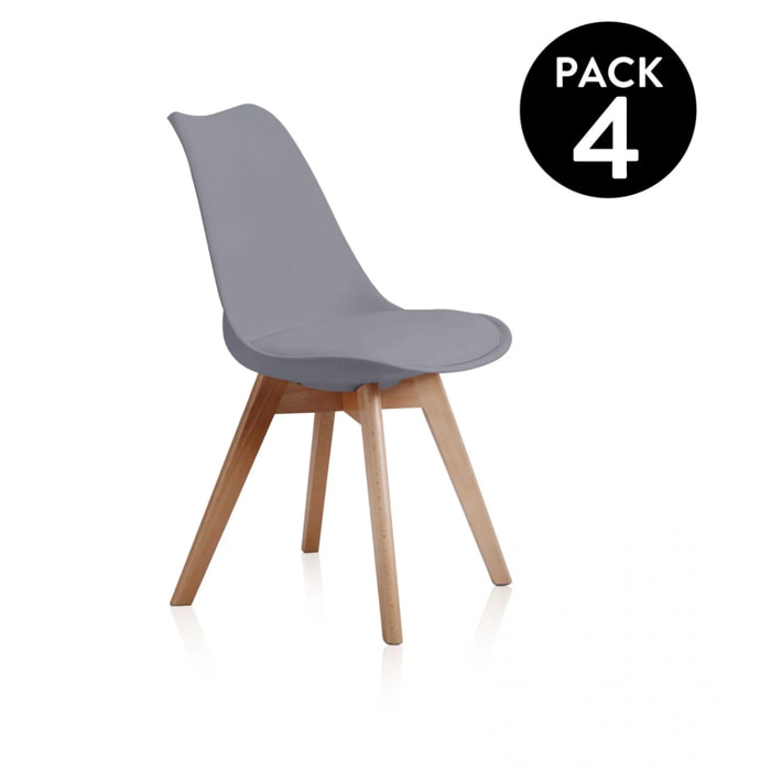 Pack 4 sillas Bistro Gris