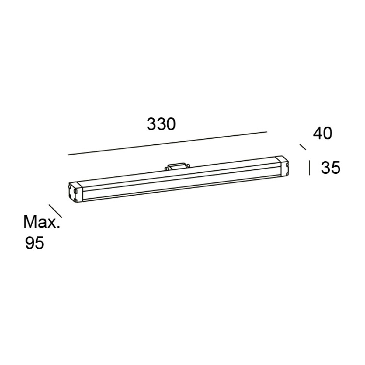 LEDS C4 Sistema Lineal IP65-IP67 Mex Surface Small LED 9.8 RGBW Gris Urbano para Exterior de Pared, Jardín, Terraza