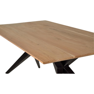 Mesas de Comedor de Madera de Acacia 200 Cm Estilo Rústico Industrial