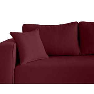 Topaze - canapé d'angle déhoussable réversible 4 places en tissu - Prune