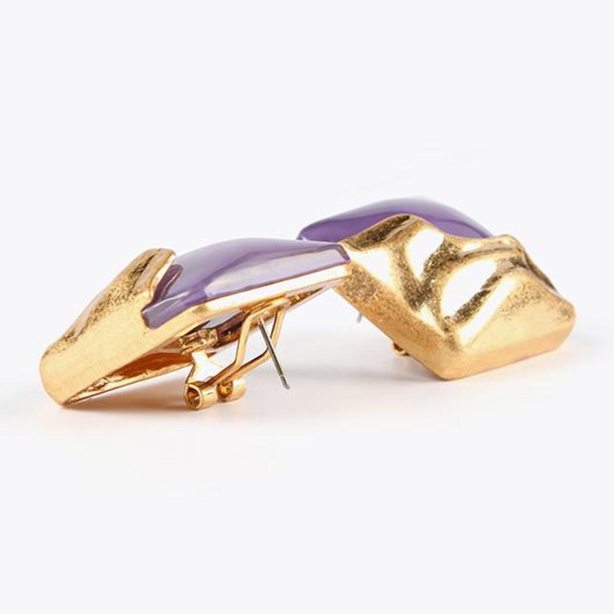 Orecchini a bottone quadrato in acetato