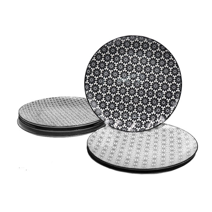 Lot de 6 assiettes à dessert, design 2, KOMAE