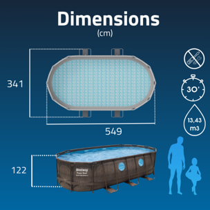 Bestway Piscine hors sol tubulaire ovale Bestway Power Steel Swim Vista 549 x 274 x 122 cm décor rotin