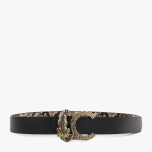 Cintura reversibile con fibbia LC leopardo