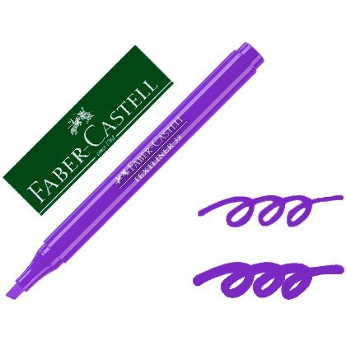 Rotulador faber fluorescente textliner 38 violeta (Pack de 10 uds.)