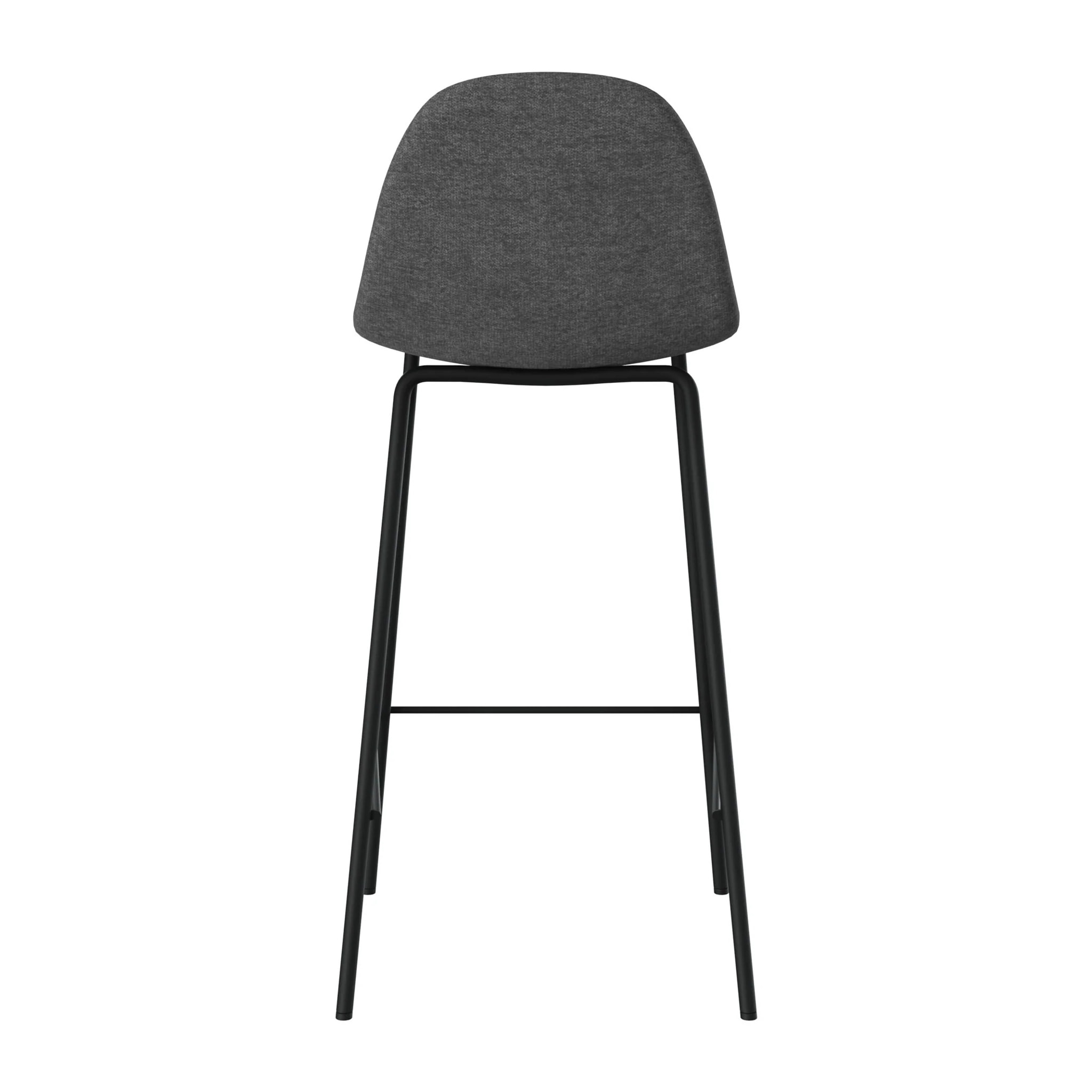 Lot de 2 chaises pour îlot central en tissu gris foncé 65,5 cm - Henrik