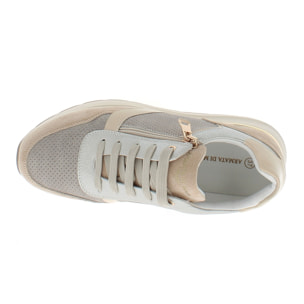 Armata di Mare Scarpe Donna Sneakers Casual Zip Laterale con Soletta in Memory Foam AMD S61H10 Beige Bronze