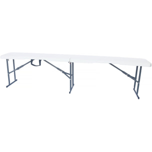 Ensemble Table de jardin pliante + 2 Bancs pliants " Foldy" - Blanc
