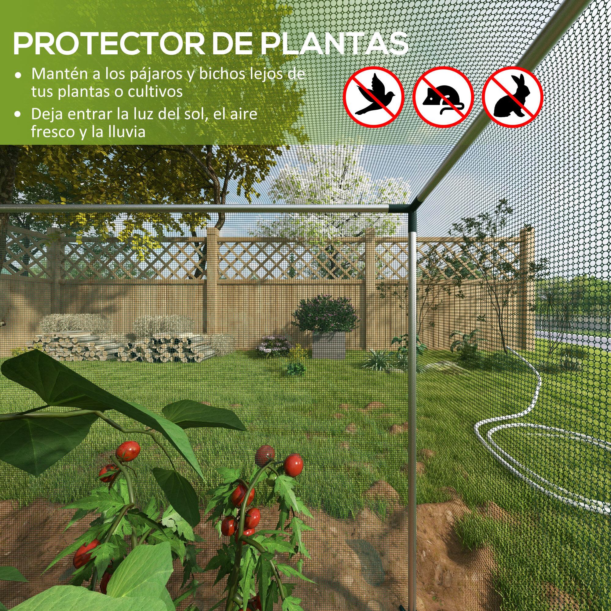 Jaula de Cultivo Jaula de Protección con Soportes de Acero Puerta con Cremallera para Proteger las Plantas en Patio Jardín Terraza 120x120x110 cm Verde