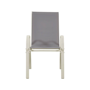 Fauteuil jardin Textilène "Cordoba" - Phoenix - Gris clair - Lot de 4