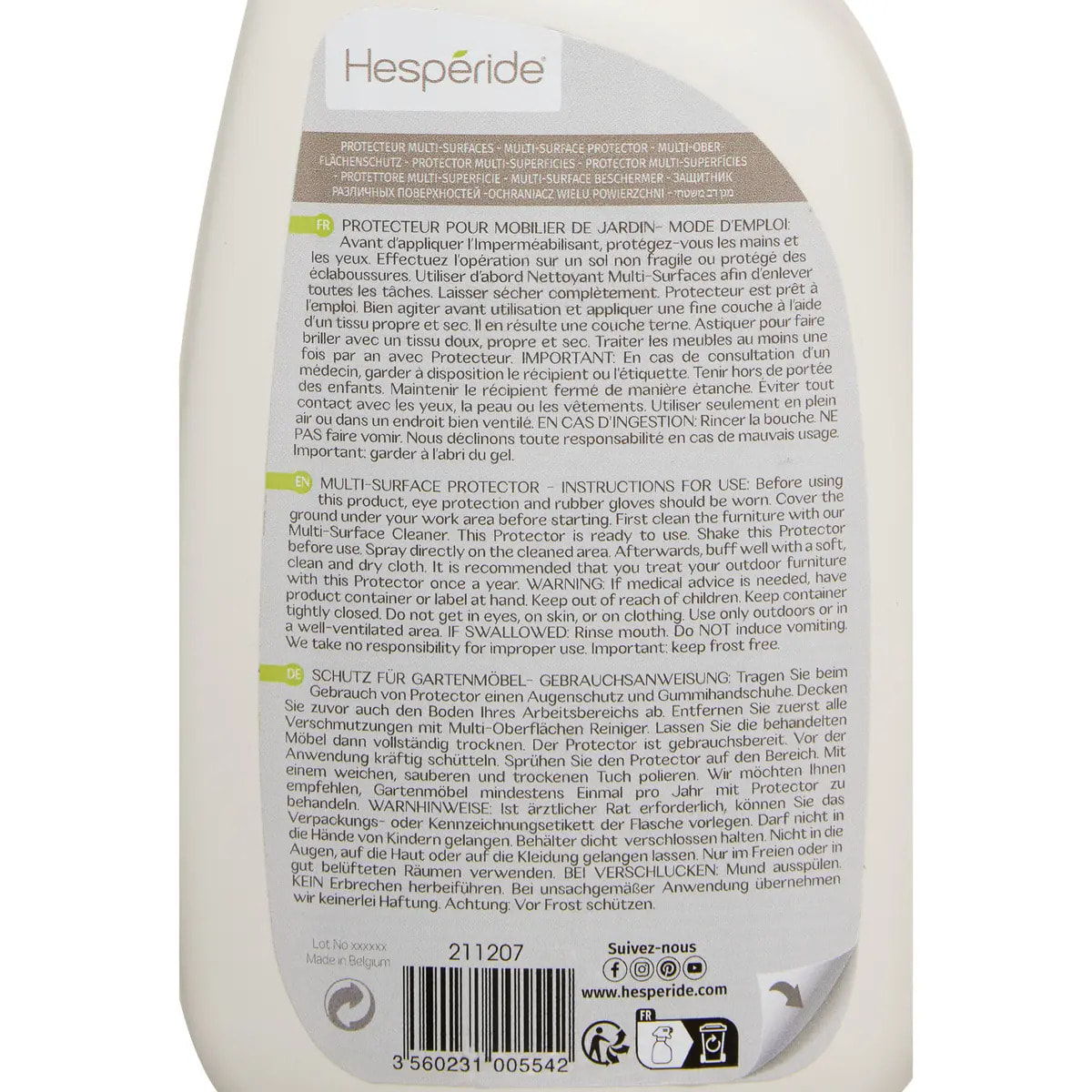 Spray protecteur multi-surface extérieur 75cl