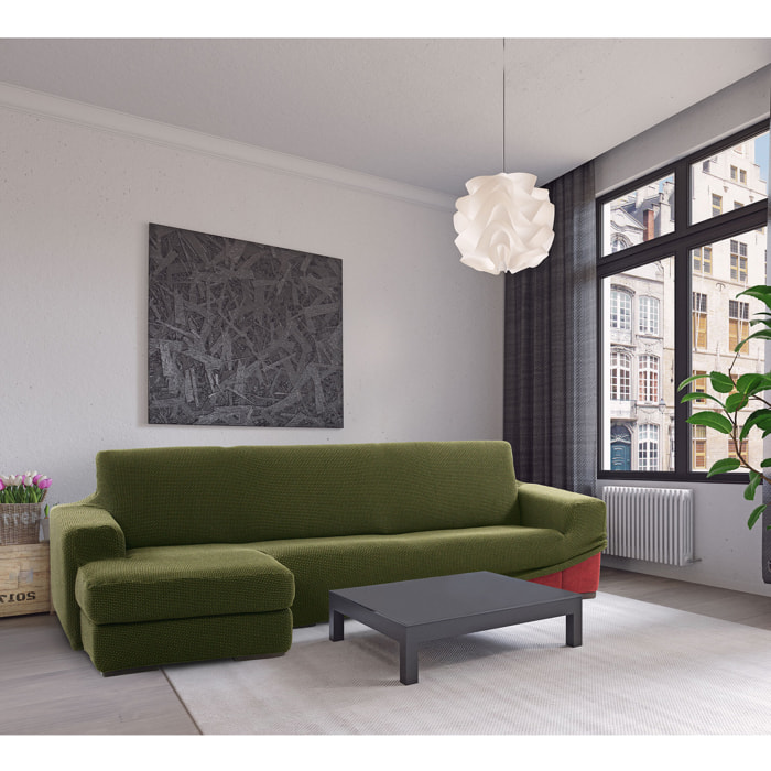 Funda para Chaise Longue izquierdo (visto de frente) brazo largo SÚPER ELÁSTICA modelo HELENA