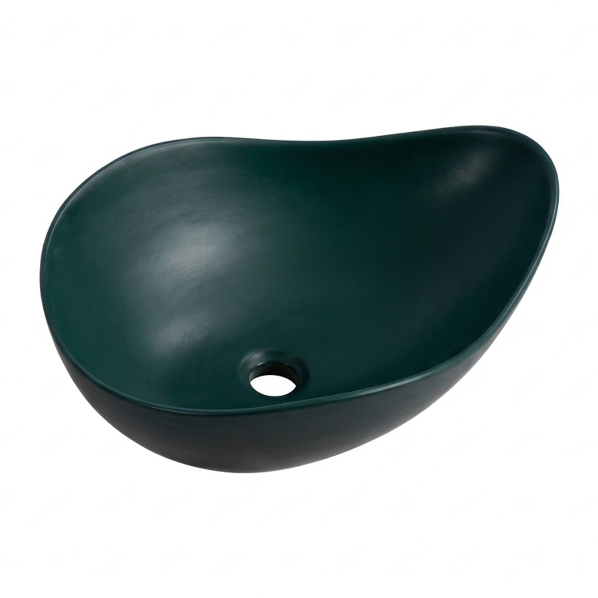 Vasque à poser design asymétrique 50,5 x 38 x 19 cm sans trop-plein vert mat PixL (CEPX5038GEM)