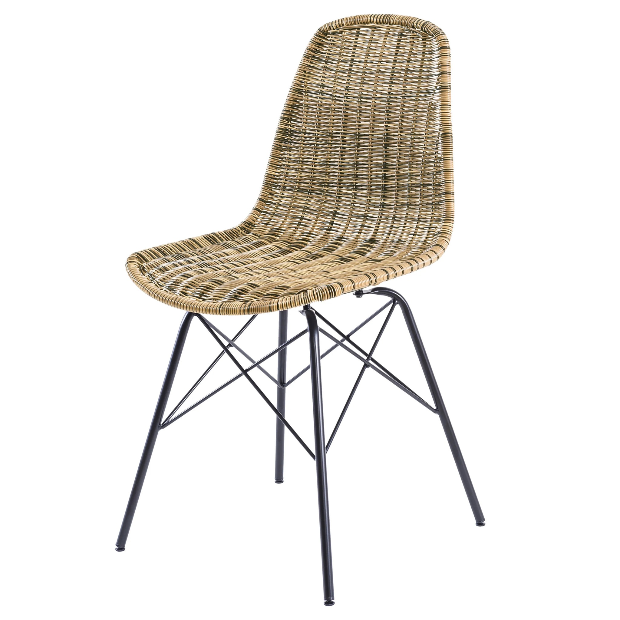 Table et chaises de jardin 8 personnes en bois et résine tressée - Tiptur