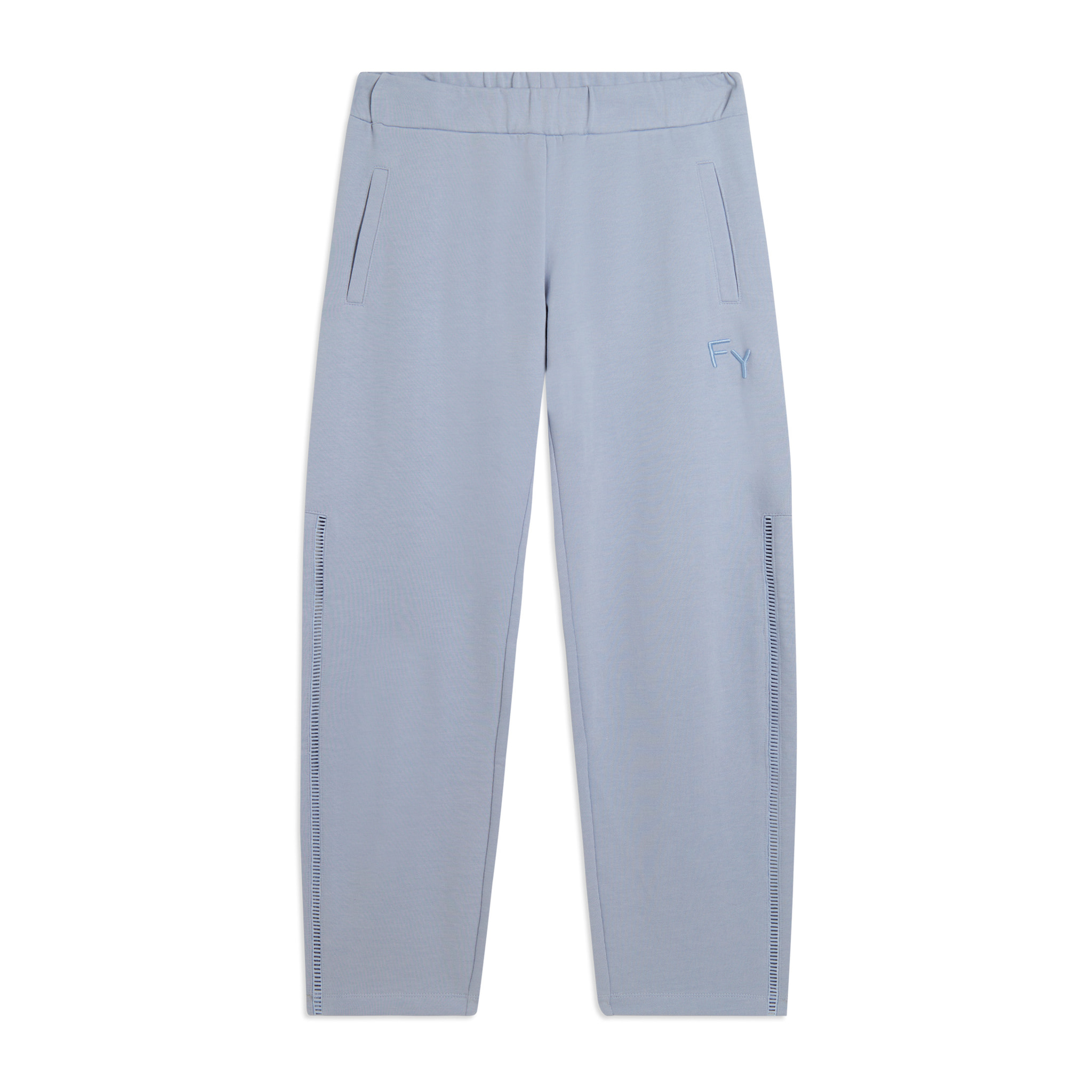 Pantaloni Sportivi con Gamba Dritta e Ricamo Traforato