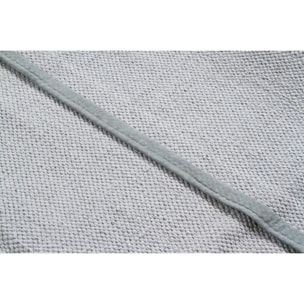 Tapis de couloir en coton bleu perle 60 x 200 cm ASTER