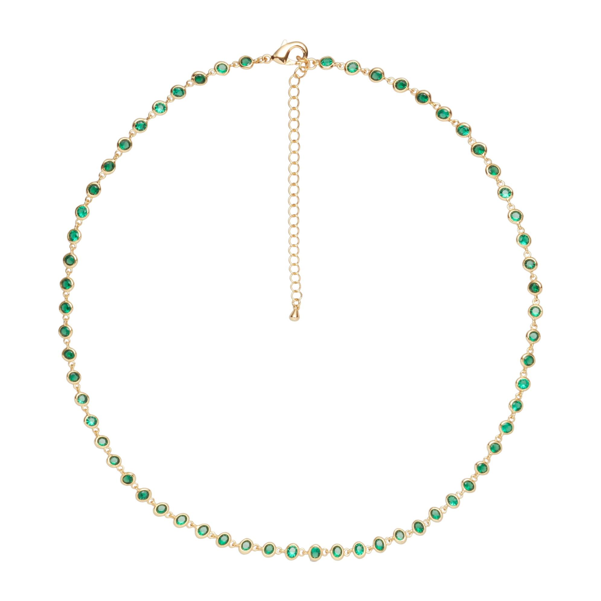 Collana U.S. Polo Assn. In metallo dorato con cristalli verde smeraldo