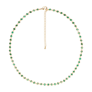 Collana U.S. Polo Assn. In metallo dorato con cristalli verde smeraldo