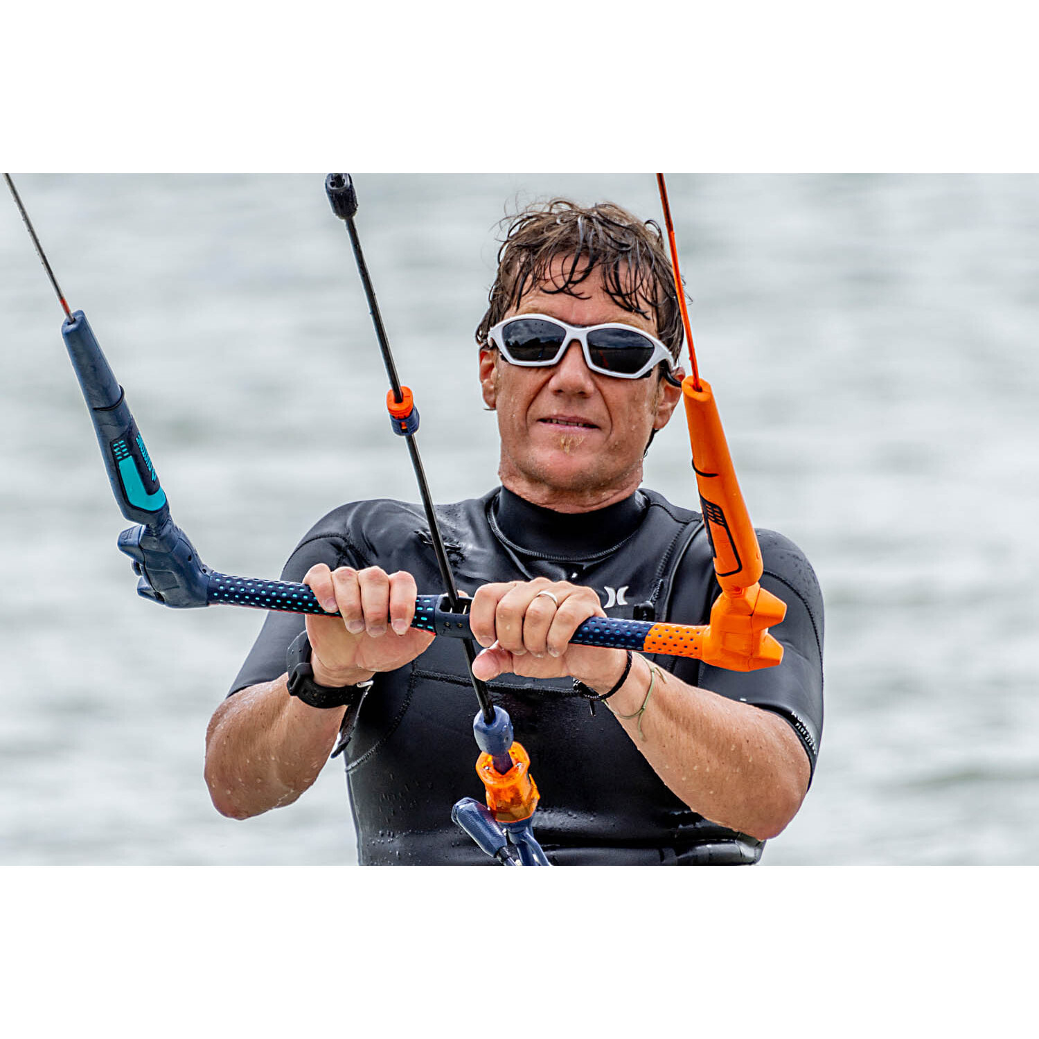 Gafas de deportes acuáticos OCEAN LAKE GARDA - Blanco brillante / Ahumada