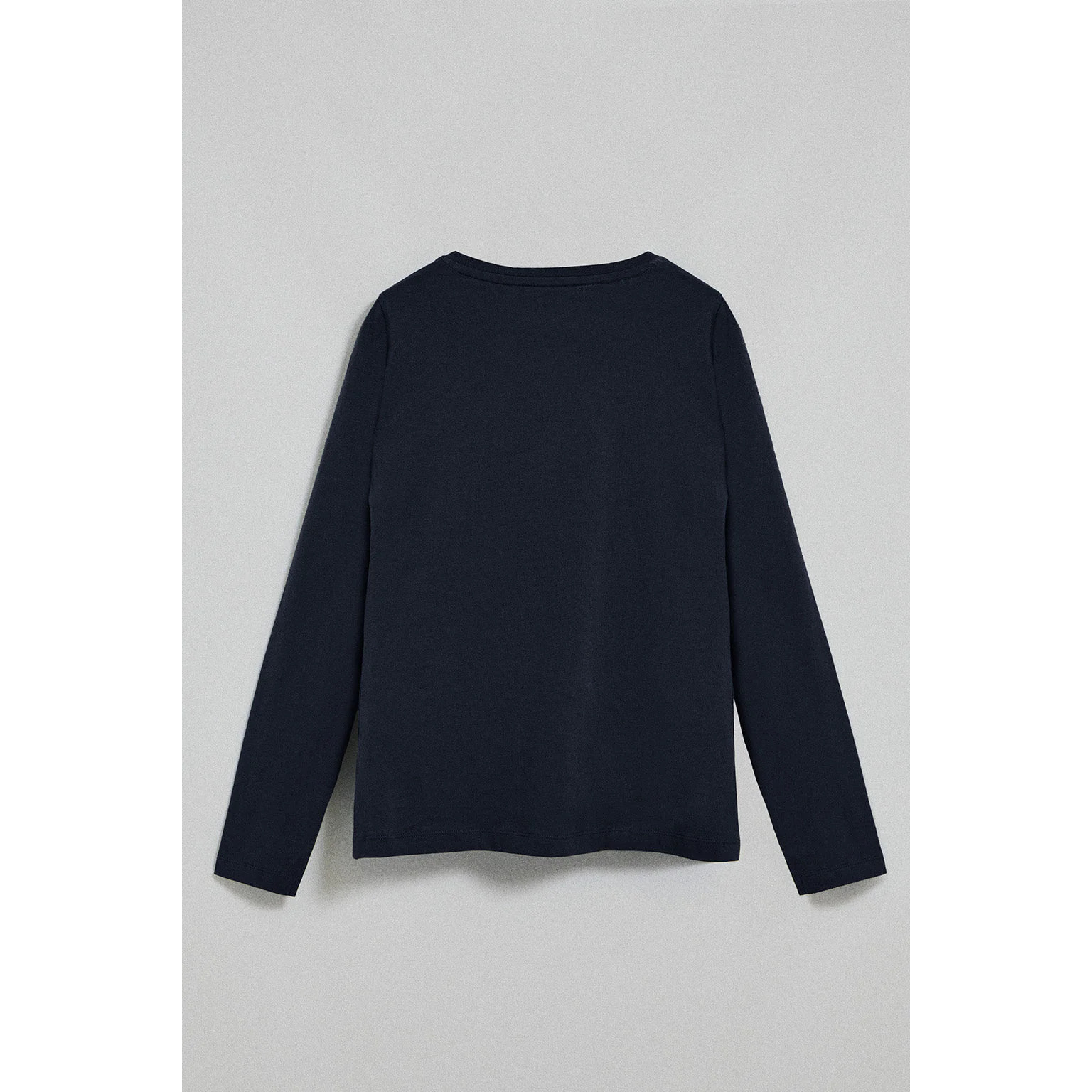 Maglietta basic a maniche lunghe blu scuro con logo Rigby Go