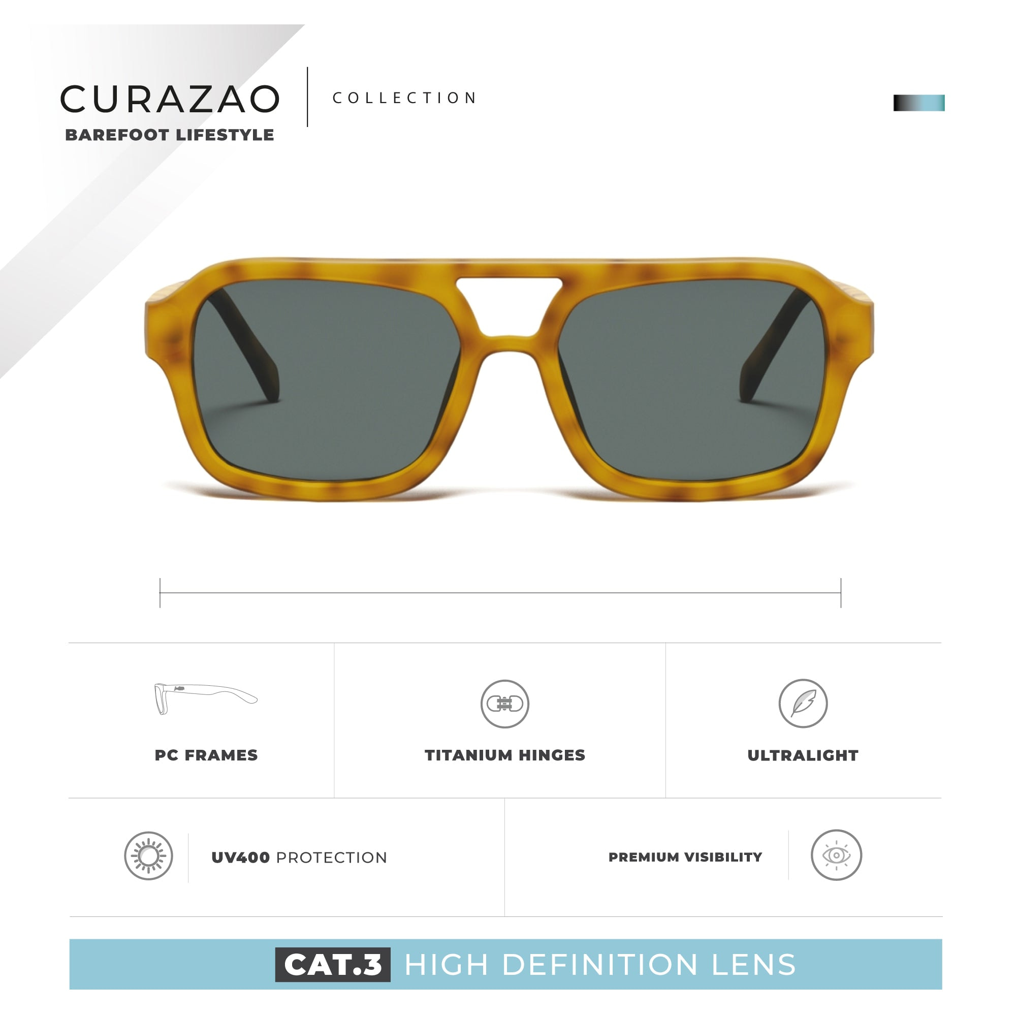 Gafas de Sol Curazao Marron Hanukeii para hombre y mujer