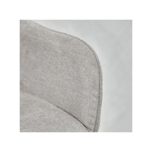 Chaise en tissu avec accoudoirs et pieds métal noir - MIKI