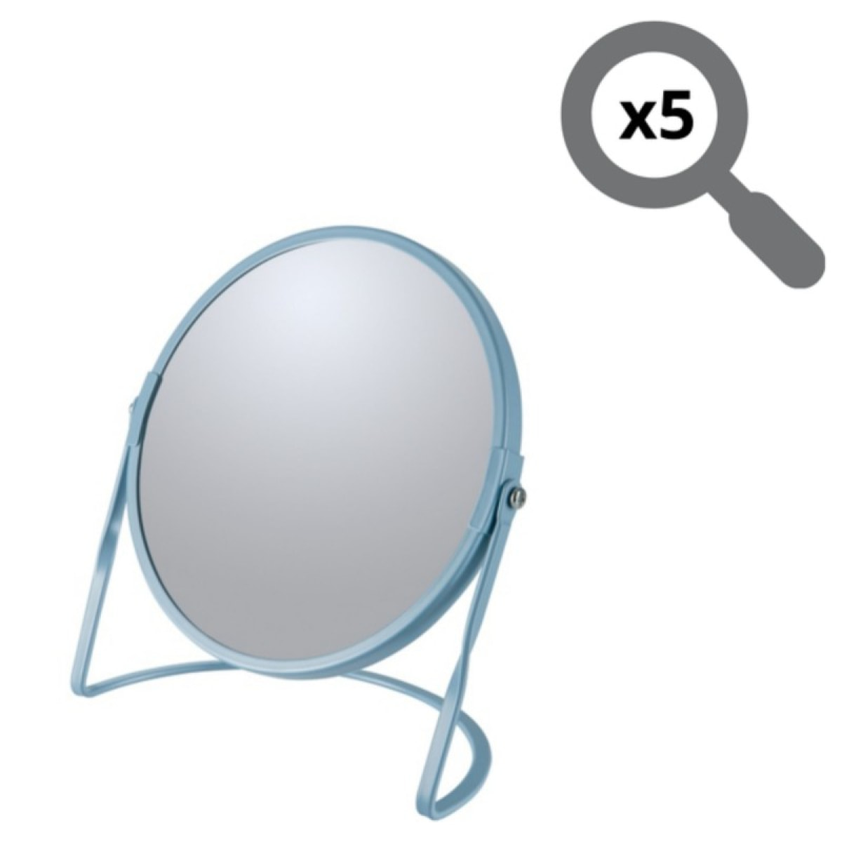 Miroir grossissant sur pied Acier AKIRA Gris Fog Spirella