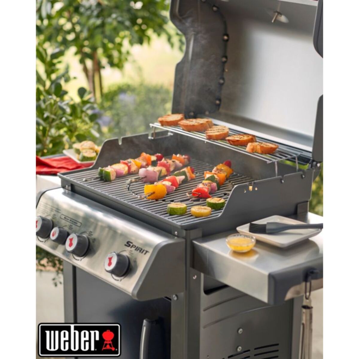 Grille barbecue WEBER BBQ System en acier inox Spirit 300