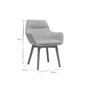 Chaises en tissu effet velours texturé beige et bois clair (lot de 2) ALESS