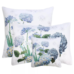 Taie d'oreiller percale de coton imprimé multicolore Maelys bleu