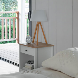 Table de chevet "Solen" bois blanc H61cm