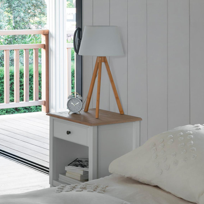 Table de chevet "Solen" bois blanc H61cm