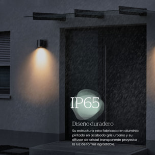 FORLIGHT Foix - Aplique de Pared Exterior 2xGU10 Luz Bidireccional Arriba y Abajo para Jardín y Terraza IP65 de Color Negro