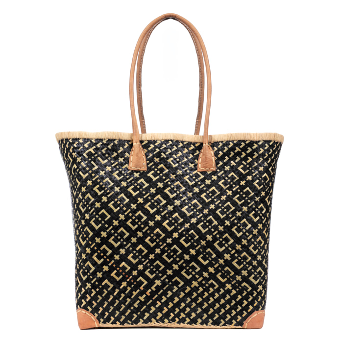 Arda borsa a spalla donna. Realizzata in paglia con manici in pelle.