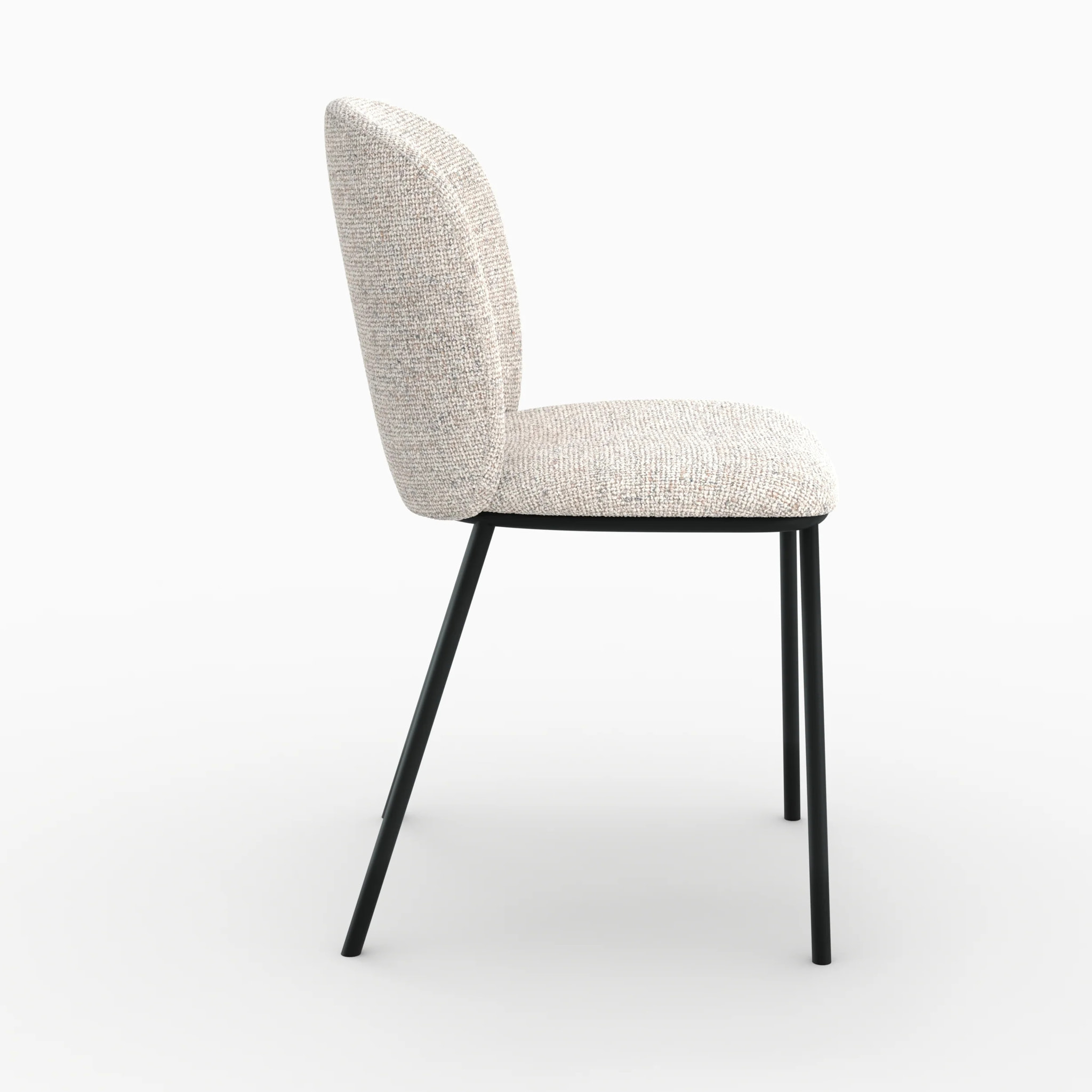 Lot de 2 chaises en tissu beige chiné - Adèle