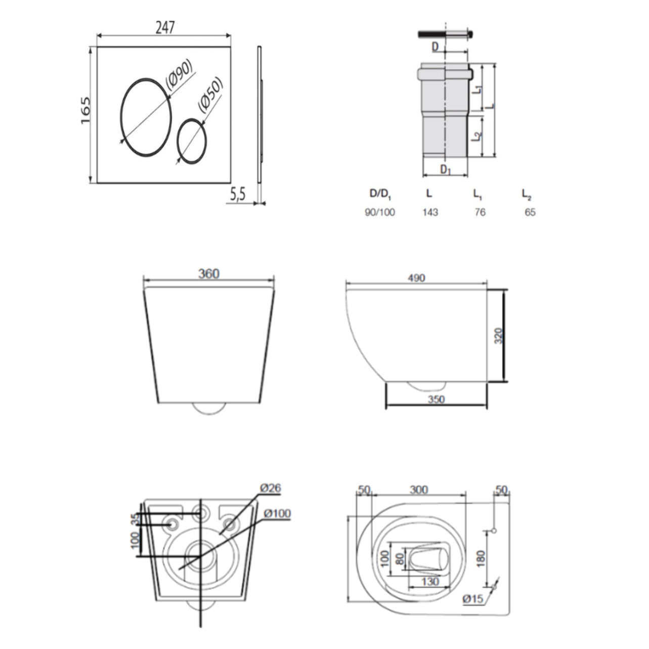 Pack WC bâti-support + WC suspendu sans bride Ceramia PixL avec abattant SoftClose + plaque (STECEPXBMT01-FR)