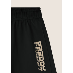 Pantaloni corti in jersey con grafica dorata