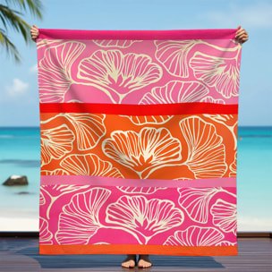 Serviette de plage XL microfibre Rose 140x170 220g/m² - Jinoka