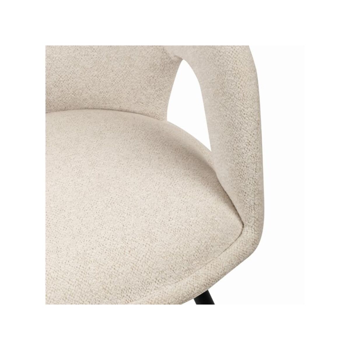 Chaise rotative 180° en tissu doux avec accoudoirs - AMBRE