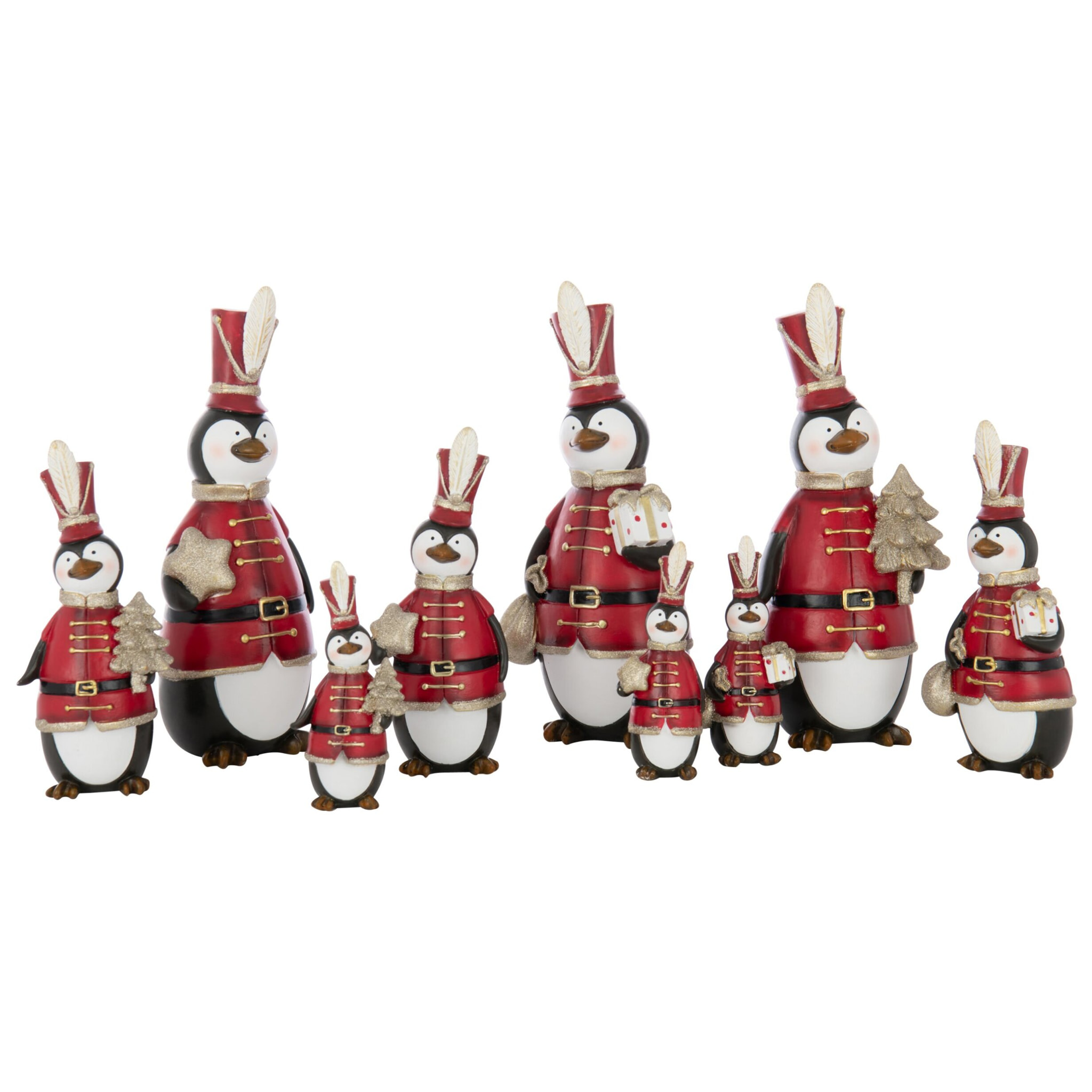 J-Line figurine Pingouin Noël - polyrésine - mix - large - 3 pièces