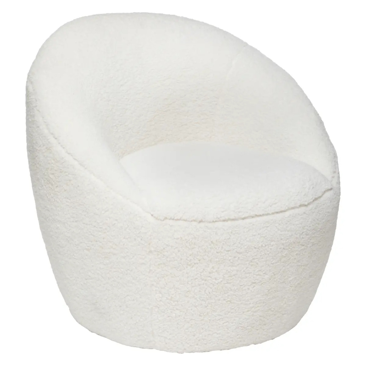 Fauteuil "Romi" bouclette blanc