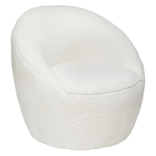 Fauteuil "Romi" bouclette blanc