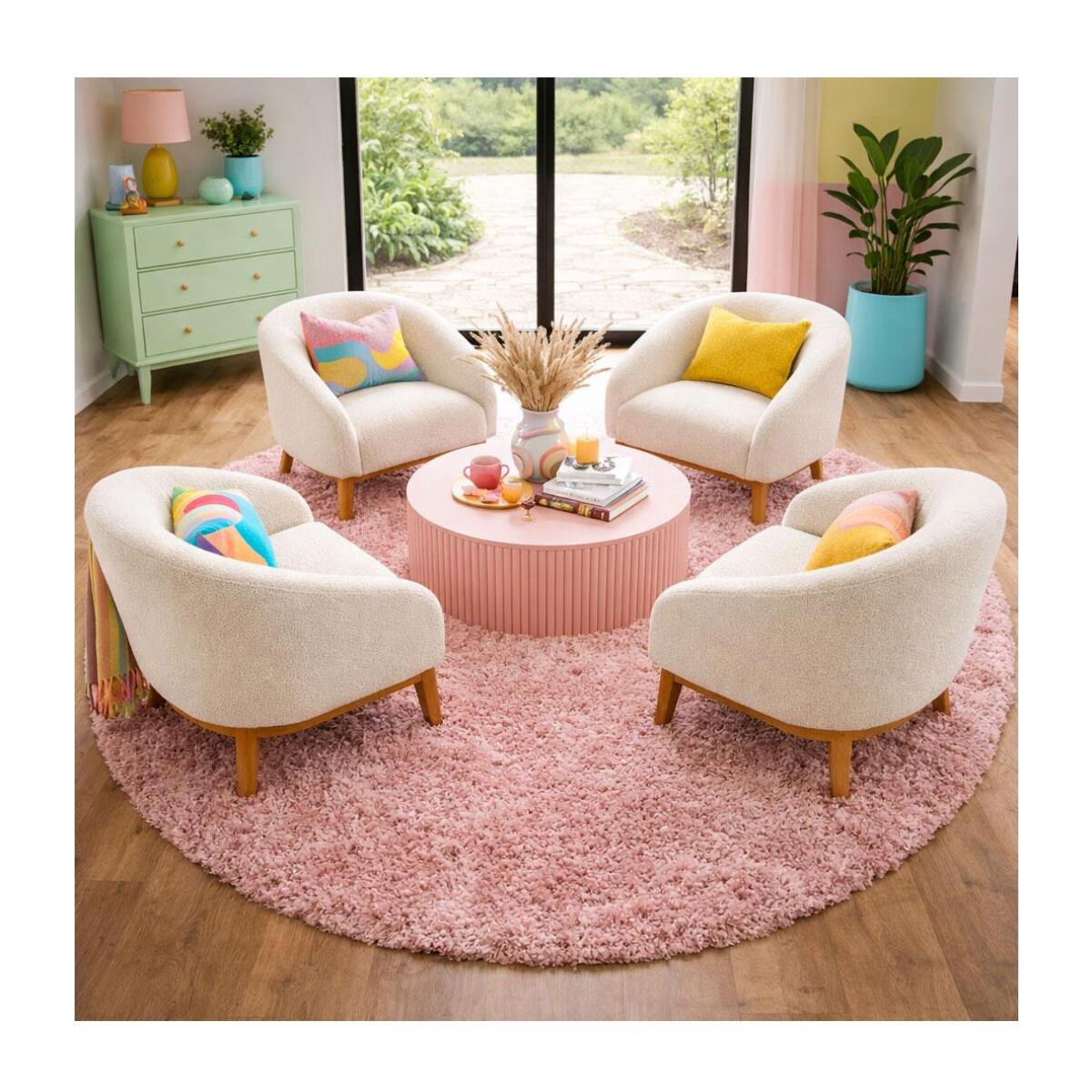 Tapis poils longs shaggy tissé motif uni ZASIVE