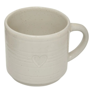 Coffret de 2 mugs Adele blanc chaud motif coeur