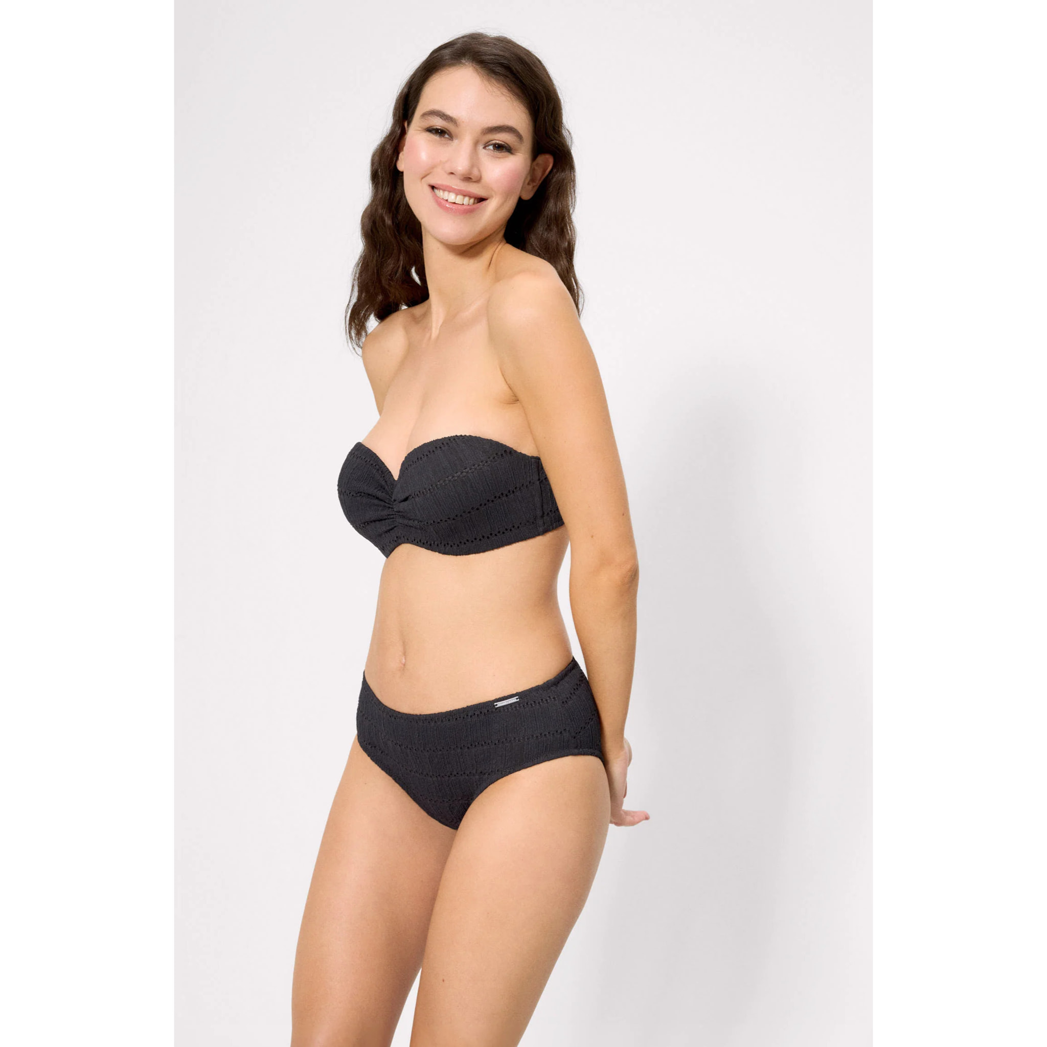 Top bikini bandeau push‑up Nero