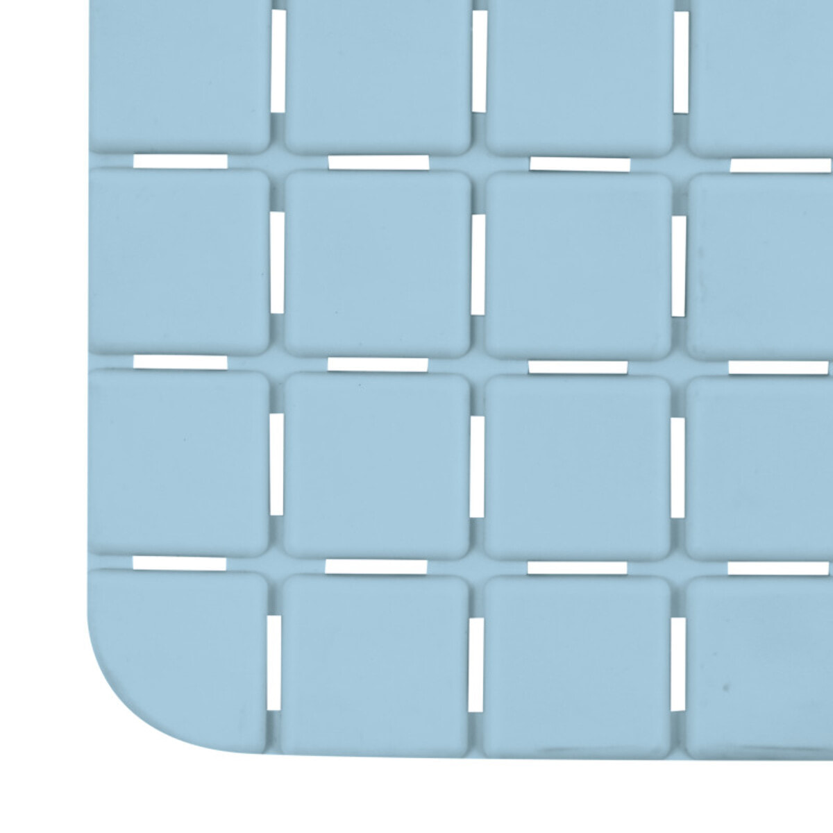 Tapis Fond de baignoire antidérapant Caoutchouc QUADRO 36x76cm Bleu ciel MSV